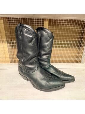Vintage Cowboy Boots Made in Canada Men's Size 10 E  Green and Black